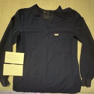 Figs Navy Scrub Top long sleeves